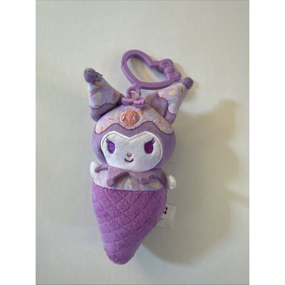 2024 Hello Kitty Kuromi Plush Bag Clip Ice Cream Cone Keychain Sanrio W10